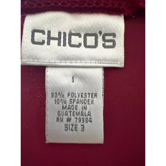 Chico's Red Velvet Tank Top Sleeveless Scoop Neck Relaxed Fit Soft Fabric Size L - Picture 7 of 7